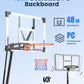 Basketball Hoop Outdoor Portable 44/48 Inch Backboard, 10ft Quickly Adjustable Basketball Goal System with Wheels for Court/Backyard/Driveway