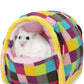 Wontee Hamster Bed Hideout Sugar Glider Hammock Small Animal Warm Bed House for Hamsters Hedgehogs Sugar Glider Gerbils Mice (Medium, Colorful Plaid)
