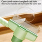 Cat Comb Dog Comb Pet Hair Removal Tool Flea for Cats and Dog Lice Cat Brush with Release Button Self-Cleaning with Long & Short Stainless Steel Metal Teeth for Shedding