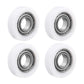 MroMax Roller Idler Bearing Pulley-8 x 22 x 7mm Sliding Conveyor Nylon Wheel with 688ZZ Bearing for Furniture, Hardware Accessories and Mobile Door White 4Pcs