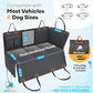 APetsPlanet Dog Car Seat Cover for Back Seat Hard Bottom - Waterproof Backseat Extender for Dogs - Pet Hammock for Car, Truck, SUV - Protector Bed with Mesh Window & Storage - Black, with Door Covers