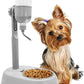 Fhiny Dog Water Feeder Bottle with Stand, Dispenser Automatic Water Food Bowl for Cage Leak-Proof No-Drip Adjustable Raised Pet Slow Water Bottle Dog Kennel Durable Drinker Container