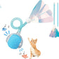 Interactive Cat Toys Ball for Indoor Cats, Automatic Agile Rolling Cat Ball with Elastic Mesh Tail, Bird Chirping & Motion Activated, 2 Tail Accessories, Kitten Toy for Bored (Blue)