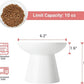 Extra Wide Elevated Ceramic Cat Bowl, 6.2" Shallow Dish for Whisker Fatigue Relief, 5" Height for Easy Feeding, Durable Raised Cat Food Bowls, Pack of 2, White