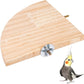 Bird Perch Platform Stand Wooden Parrot Perch Corner 6.7 Inches Fan Shape Playground Cage Accessories Parrot Stand Flat Perches for Bird Cages Corner Shelf for Birds Parrots Hamster Gerbil