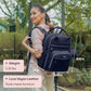 BabbleRoo Leather Diaper Bag Backpack - Baby Essentials Travel Baby Bag, Multi function, with Changing Pad, Stroller Straps & Pacifier Case – Unisex, Midnight Blue