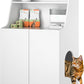 Large/Tall Litter Box Enclosure, Modern Wooden Litter Box Furniture for XL Litterbox with Open Shelf as Sideboard Cabinet (White)