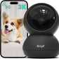 Alaga 3K Pet Camera, Dog Monitor with Phone App, 360° Pan/Tilt, Night Vision, Speaker, WiFi Cameras for Dog/Cat, Compatible with Alexa & Google Assistant, Black, Includes 1-Year Pet Time Album