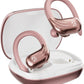 Rose Gold Wireless Running Earbuds for Women. Pink Bluetooth Sport Earbuds for Running, 80 Hour Long Battery Life Over the Ear with EarHooks, Wrap Around Ear buds with Microphone, Earphones