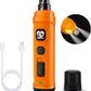 Casfuy Dog Nail Grinder with 2 LED Light - New Version 2-Speed Powerful Electric Pet Nail Trimmer Professional Quiet Painless Paws Grooming & Smoothing for Small Medium Large Dogs and Cats (Orange)