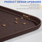 Silicone Pet Feeding Mat with Raised Edge for Food and Water, Dog Bowl Mats, Cat Bowls Placemat with High Lip for Floor Waterproof, Rubber Tray for Cats and Dogs 22 x 14 x0.8 Dark Brown