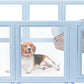 Clear Acrylic Dog Playpen,Transparent DIY Dog Pen,Easy Assembly and Disassembly,Indoor and Outdoor Use,Simple Cleansing Fence (Sky Blue, 60CM, 10 Panel)