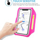Running Armband with Earphone Bag Cell Phone Armband for iPhone 16 15 Pro 14 Plus 13 11 XR XS, Galaxy S24/S10 Water Resistant Sports Phone Holder Case & Zipper Slot Car Key Holder for 6.7 inch Phone