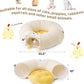 EHEYCIGA Cat Tunnel Bed for Indoor Cats, Cute Cat Donut Toy Tunnel for Small Large Cats with Washable Circle Cushion, Peekaboo Pet Cave Play Tunnel for Kitten, Puppy, Rabbit