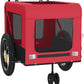 Tidyard Pet Bike Trailer Red and Black Oxford Fabric and Iron Pet Bicycle Carrier, Animal Bike Stroller for Cat, Puppy, Dog, Outdoor, Travel Style C