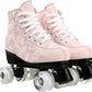 Roller Skates for Women and Men Cowhide High-Top Shoes Classic Double-Row Roller Skate Four-Wheel Roller Skates for Men Girls Unisex Christmas