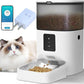 2.4G WiFi Automatic Cat Feeder, 4L Food Dispenser with 10s Voice Recorder, Pet Feeder up to 10 Meals per Day, Timed Cat Feeder with Dry Food Sealed Ring (White, 4L-WiFi)