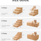 Made4Pets Dog Stairs for High Bed, Extra Wide Pet Stairs for Bed Couch Sofa, 35D Foam Pet Steps for Small Dogs and Cats, Non-Slip Bottom Dog Steps, Tan, 5 Steps