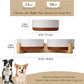 MALACASA Ceramic Dog Bowls, Dog Bowls for Medium Sized Dogs with Wood Stand - Pet Food & Water Bowl Set for Cat Medium Dogs, Weighted Glaze Matte.34 OZ (M-3.5 Cups)