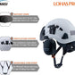LOHASPRO Arborist Forestry Helmet Safety Hard Hat with Visor and Ear Muffs for Tree Service Logging Cutting Wood Chainsaw Helmet Garden Work Trimming Mowing(P91 White+Smoked Visor+Earmuff)