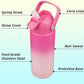 Insulated Water Bottle with Straw Lid,18 oz Stainless Steel Vacuum Metal Bottle with Silicone Handle,Cherry Blossom