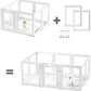 Acrylic Dog Playpen Suitable for Expanding Clear Dog Playpen Includes 2 I-Type Connectors and 2 Suction Cup Bases（30", 2PCS）