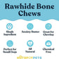 hotspot pets 4-5 Inch Rawhide Dog Chew Bones - Made from Grass Fed Brazilian Cows - Great for Dental & Oral Care -for Medium Chewers (30 Pack)