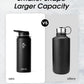 Coolflask 40 oz Water Bottle with Strap, Insulated Metal Water Flask with Straw & Spout Lids, Stainless Steel Double Wall Vacuum, Keep Cold 48h Hot 24h, Leak Proof & Non-BPA, Magic Black
