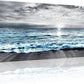 Lapremoly Large Canvas Wall Art For Living Room Wall Decor For Bedroom Office Wall Decorations Black And White Beach Wall Painting Blue Ocean Sea Wave Pictures Stretched and Framed Modern Artwork