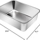 Kichwit Extra Large Stainless Steel Open Cat Litter Box with High Sides, Metal Litter Pan for Cat, 23.6 x 15.7 x 5.9 Inches