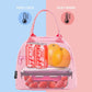 FlowFly Lunch Bag for Women Insulated Lunch Box Corduroy Lunch Tote Cooler for Travel Work Picnic, Pink