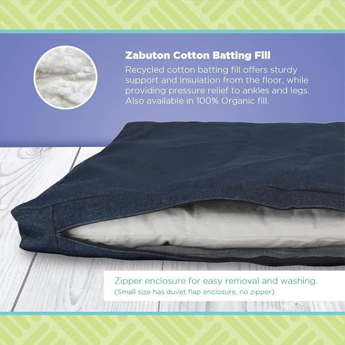 Bean Products Meditation Cushion - Zabuton Meditation Pillows for Sitting on Floor, Yoga Cushion, Cotton Yoga Pillow, Zen Kneeling Prayer Pad- Made in USA - Standard 24x24x2, Saffron