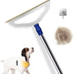 12”Wide Large Metal Carpet Rake Pet Hair Removal Broom, 54" Thicker Handle Low Pile Carpet Brush, Dog Cat Pet Hair Remover, Embedded Fur Pro Clean Removal Tool, Rug Couch Stair Scraper