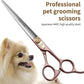 Fenice Peak 7.5'' Dog Straight Scissors for Grooming 440C Stainless Steel Rose Gold Professional Pet Trimming Scissors Sharp Blades Cutting for Dogs and Cats Shears