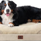 EHEYCIGA Memory Foam XXL Dog Bed for XLarge Sized, Extra Large Orthopedic Dog Sofa with Sides and Waterproof Liner, Washable Bolster Pet Couch with Removable Cover, 52x41x8 Inch, Beige