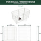 FXW Homeplus Unleashed Indoor Dog Playpen - Stress-Free and Safe Play, Heavy Duty 32 Inch 6 Wire Panels Dog Pen for Small and Medium Dogs, White│Patented