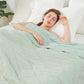 Cozy Bliss Cooling Blanket for Hot Sleepers, Q-Max 0.4 Cooling Comfort Queen Size, Cold Blankets for Night Sweats Sleeping, Ultra-Cool Lightweight Breathable Summer Blanket for Bed