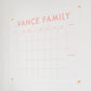Personalized Clear Acrylic Calendar for Wall, Calendar Whiteboard for Wall, Dry Erase Wall Calendar, Wall Calendar Organizer System for Home (Block, Blush, 47.5"W x 36"H)