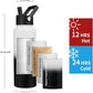 Insulated Water Bottle 64oz,Triple Wall Vacuum Stainless Steel(Dishwasher Safe),Leak Proof & Non-BPA,Flask Jug with Paracord Handle & Straw Spout Lids Sports