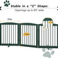 Freestanding Pet Gate for Dogs, Foldable Wooden Dog Gate for House, Indoor Dog Gate for Doorways, Stairs, Step Over Pet Puppy Safety Fence, Support Feet Included,24" Height 3 Panels,Green
