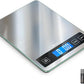 Food Scale, 33lb Digital Kitchen Scale with Stainless Steel & Tempered Glass, 1g / 0.05oz Precise Graduation, Waterproof and Sturdy Surface, for Cooking, Baking, Weight Loss, Meal Prep