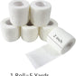 6 Pack 2" x 5 Yards Self Adhesive Bandage Wrap Breathable Cohesive Vet Wrap for Pets, Elastic Self-Adherent Tape for Sports, Wrist, Ankle (White)