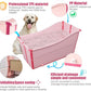 Portable Dog Bathtub for Large Dogs - 48.4Gal Foldable Pet Wash Station with Drain Plug, Insulated & Non-Slip Design for Indoor/Outdoor Bathing, Grooming, Camping（Pink）