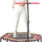 Soozier 45" Rebounder Trampoline for Adults, Mini Trampoline Indoor with Colorful LED Lights and Adjustable Handle, Quiet and Safe Bungee Rebounder