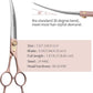 Fenice Peak Professional Curved Dog Grooming Scissors 7.5'' Rose Gold 440C Stainless Steel Pet Cutting Shears Safety Trimming Shearing for Dogs Cats
