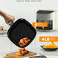 Nuwave Brio Plus 8 Qt Air Fryer, PFAS Free, New & Improved, Digital Touch Screen, Cool White Display, 50°F~400°F in Precise 5°, 5 Cook Functions, 100 Presets & 50 Memory, 3 Wattages 700, 1500, 1800