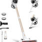 Cordless Stick Vacuum Cleaner for Home, Lightweight Rechargeable Vacuum with 55min Runtime, Powerful Suction, Green LED Headlight, 9-in-1 Pet Hair Carpet & Hardwood Floor Cleaner