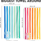 Dock & Bay Beach Towel - Quick Dry, Sand Free - Compact, Lightweight - 100% Recycled - Includes Bag - Summer - Peach Sunrise - Extra Large (200x90cm, 78x35)