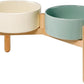 Wordcam Raised Ceramic Dog Bowls with Stand,Elevated Dog Dish, Pet Food and Water Feeder Set for Large Sized Dogs(9.4''High-60 Oz-7.6 Cups)