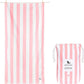 Dock & Bay Beach Towel - Quick Dry, Sand Free - Compact, Lightweight - 100% Recycled - Includes Bag - Cabana Light - Malibu Pink - Large (160x90cm, 63x35)